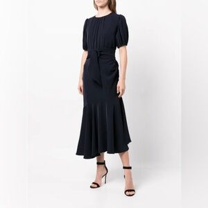 Sachin & Babi women's Camila‎ belted-waist midi dress navy size 18W NWT